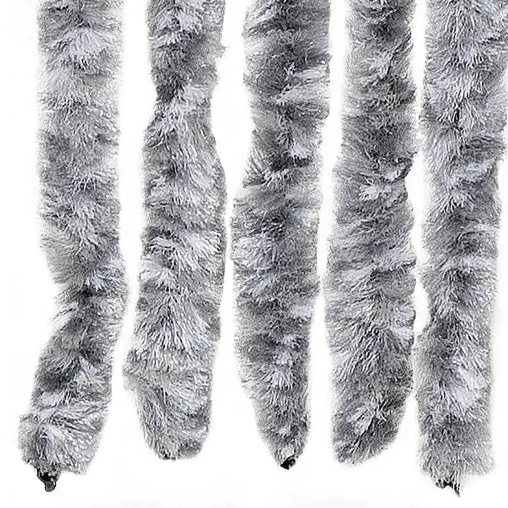 Insektenschutz-Vorhang Weiß und Grau 56x185 cm Chenille