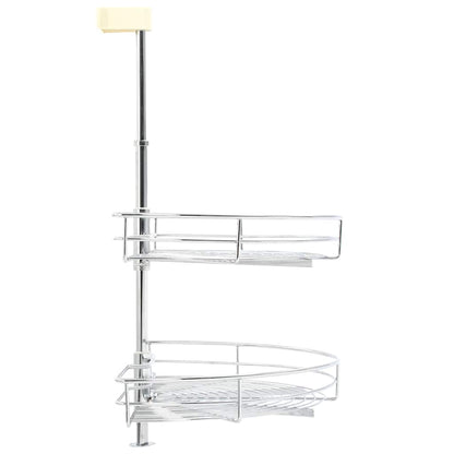 2-stufiger Küchen-Drahtkorb Silbern 180 Grad 75x38x80 cm