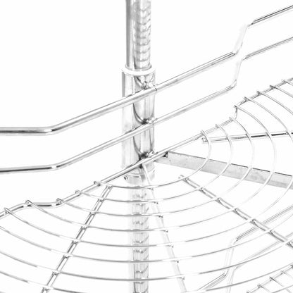 2-stufiger Küchen-Drahtkorb Silbern 180 Grad 75x38x80 cm