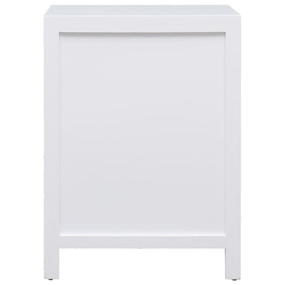 Nachttisch Weiß 38×28×52 cm Paulownia Holz