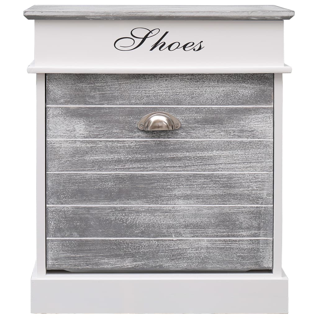 Schuhschrank Grau 50 x 28 x 58 cm Paulownia Holz