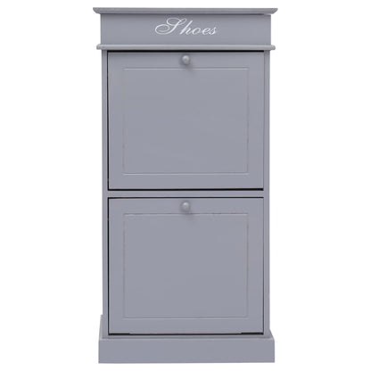 Schuhschrank Grau 50 x 28 x 98 cm Paulownia Holz