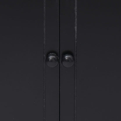 Beistellschrank 60x30x75 cm Schwarz Massivholz Paulownia