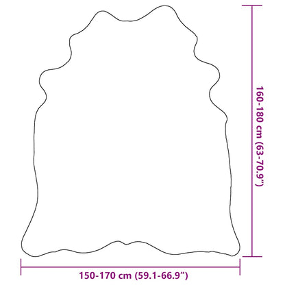 Teppich Echtes Rindsleder Schwarz 150x170 cm