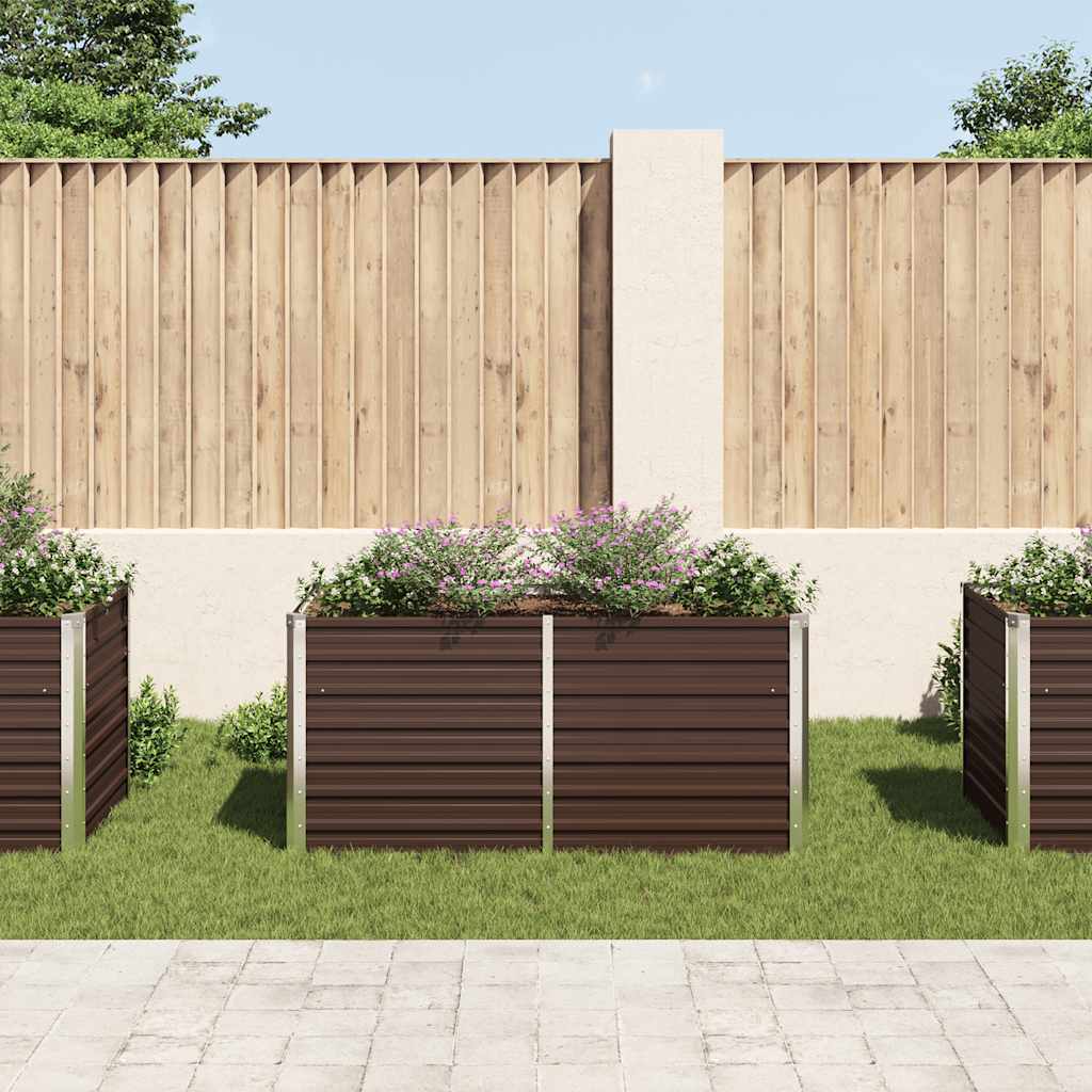 Hochbeet Braun 160 x 80 x 77 cm Verzinkter Stahl