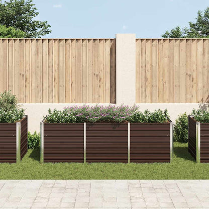 Garten-Hochbeet Braun 240 x 80 x 77 cm Verzinkter Stahl