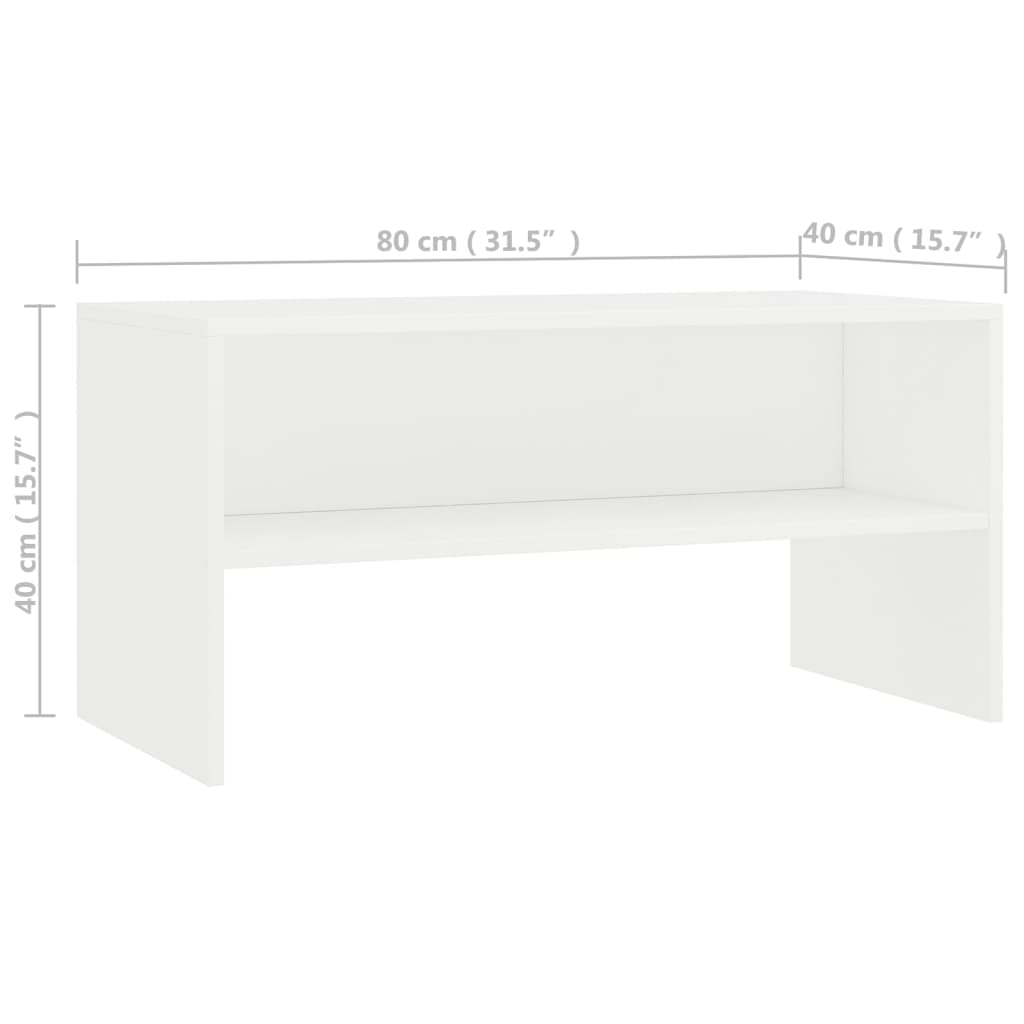 TV-Schrank Weiß 80x40x40cm Holzwerkstoff