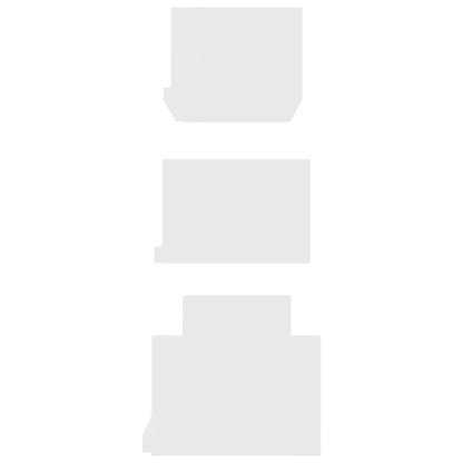 Wandregal 3 Stk. Weiß Holzwerkstoff