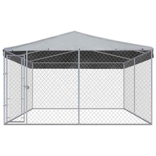 Outdoor-Hundezwinger mit Überdachung 382x382x225 cm