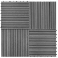 22 Stk. Terrassenfliesen 30 x 30 cm 2 qm WPC Grau