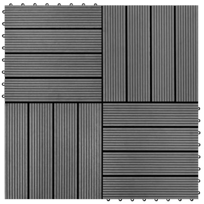 22 Stk. Terrassenfliesen 30 x 30 cm 2 qm WPC Grau