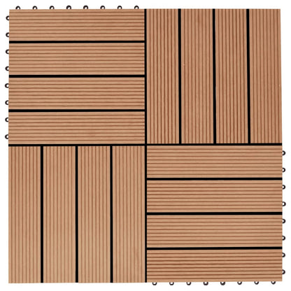 22 Stk. Terrassenfliesen 30 x 30 cm 2 qm WPC Teakholzfarbe