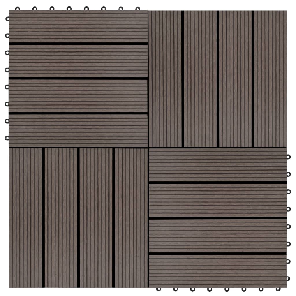 22 Stk. Terrassenfliesen 30 x 30 cm 2 qm WPC Dunkelbraun