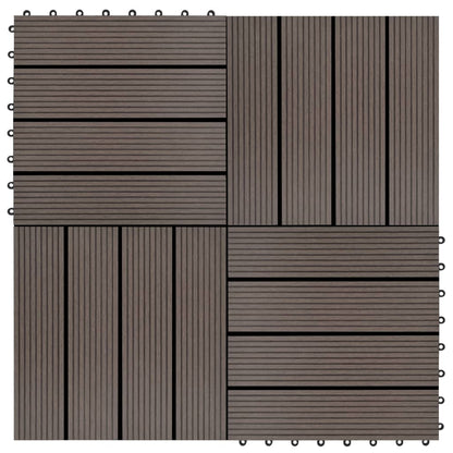 22 Stk. Terrassenfliesen 30 x 30 cm 2 qm WPC Dunkelbraun