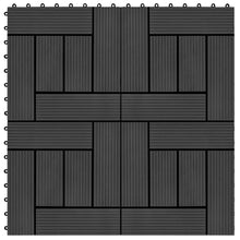 22 Stk. Terrassenfliesen 30 x 30 cm 2 qm WPC Schwarz