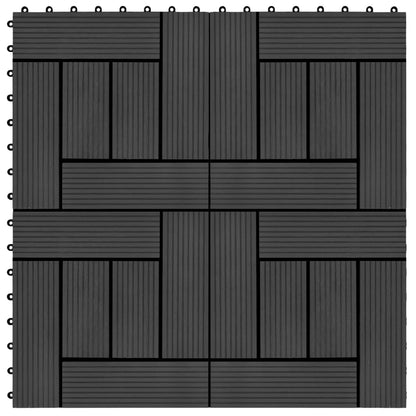 22 Stk. Terrassenfliesen 30 x 30 cm 2 qm WPC Schwarz