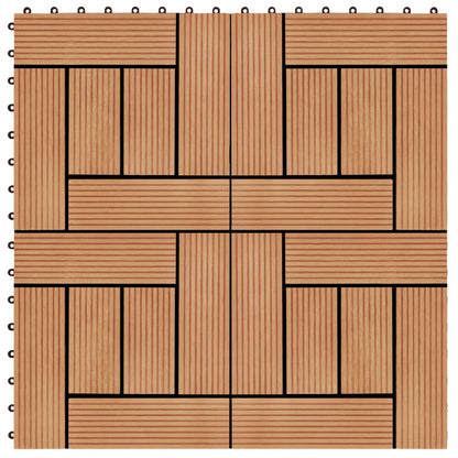 22 Stk. Terrassenfliesen 30 x 30 cm 2 qm WPC Teakholzfarbe