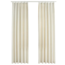 Verdunkelungsvorhänge mit Haken 2 Stk. Samt Creme 140x245cm