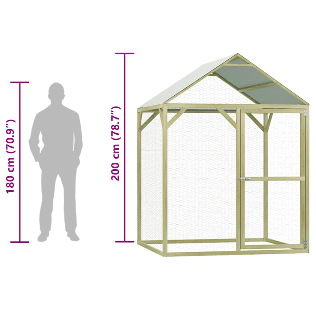 Hühnerkäfig 1,5x1,5x2 m Imprägniertes Kiefernholz