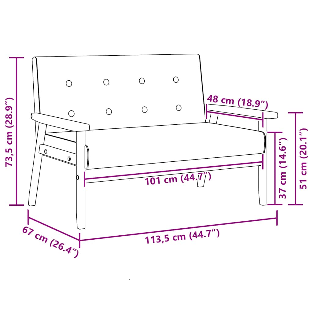 2-tlg. Sofagarnitur Schwarz Kunstleder