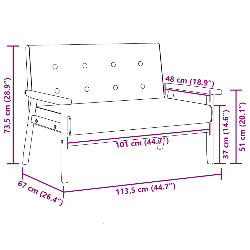2-tlg. Sofagarnitur Schwarz Kunstleder