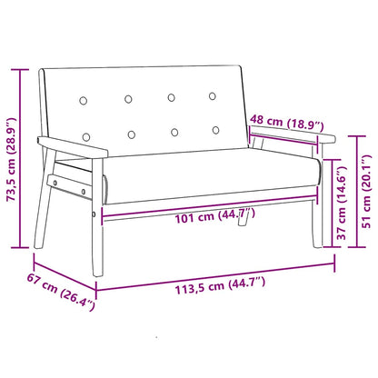 2-tlg. Sofagarnitur Schwarz Kunstleder