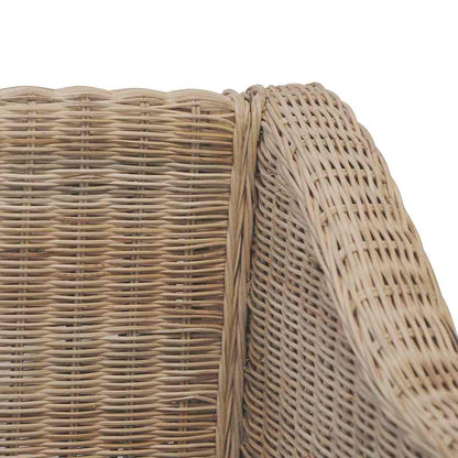 2-tlg. Sofagarnitur mit Kissen Natur Rattan