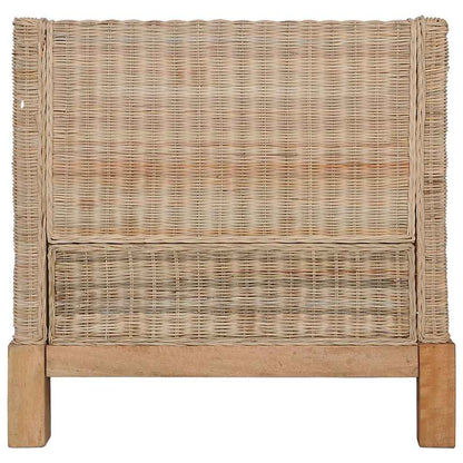 2-tlg. Sofagarnitur mit Kissen Natur Rattan