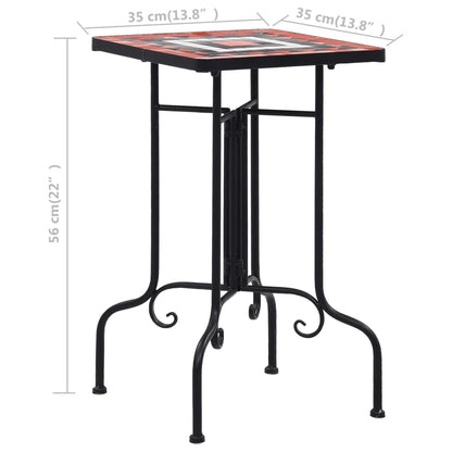 Beistelltisch Mosaik Keramik Terracotta und Weiß