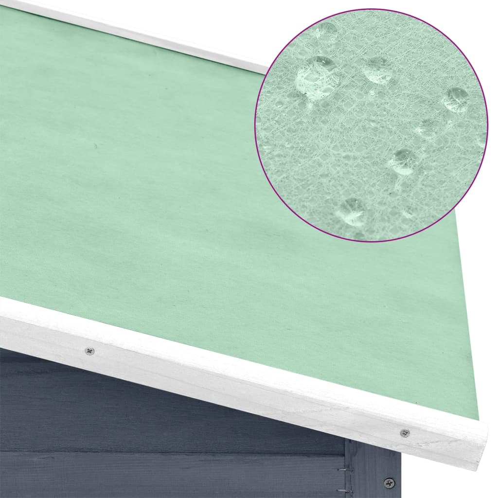 Hühnerstall mit Legenest Grau und Weiß Tanne Massivholz