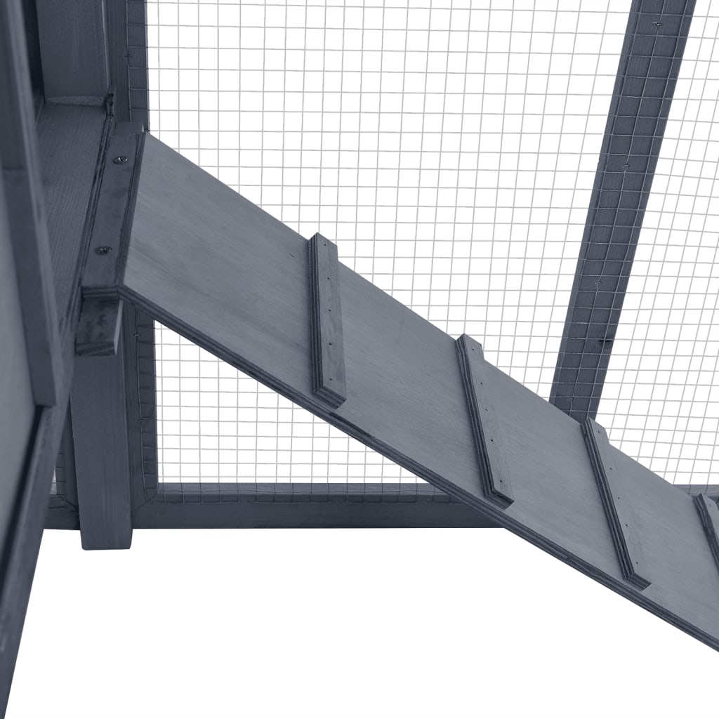 Hühnerstall mit Legenest Grau und Weiß Tanne Massivholz