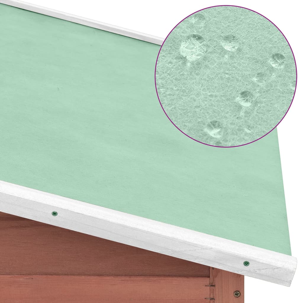 Hühnerstall mit Legenest Mokkabraun und Weiß Tanne Massivholz