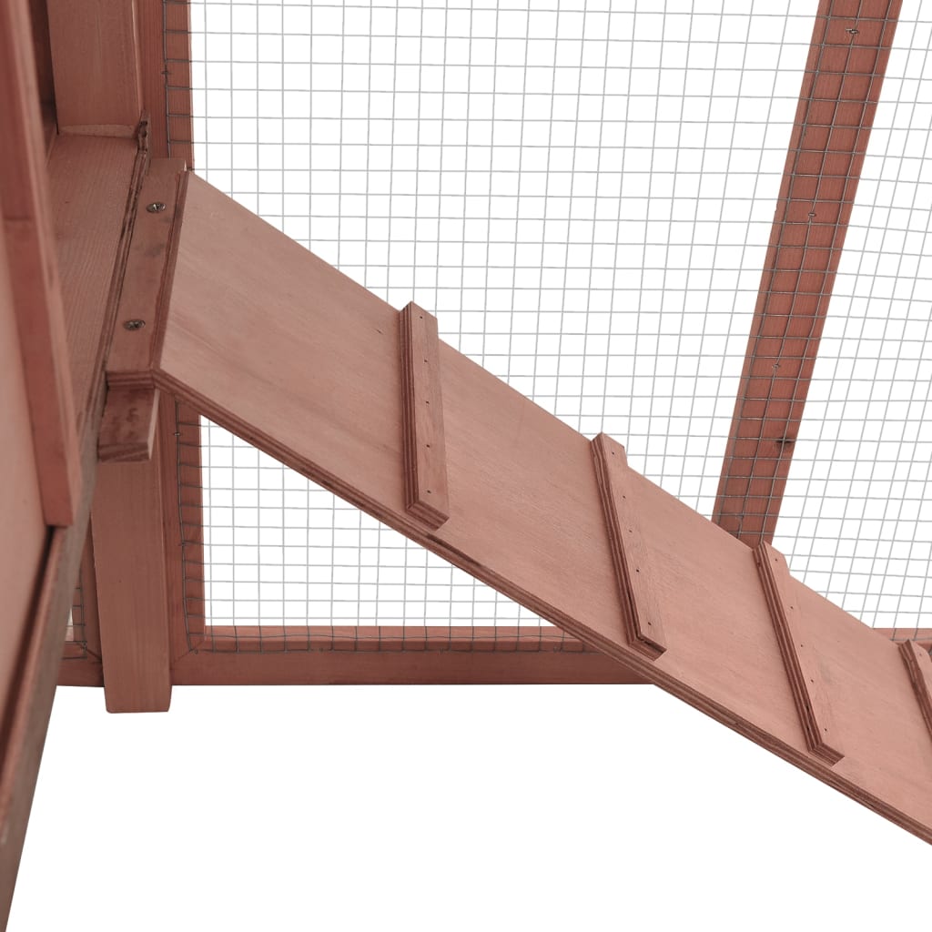 Hühnerstall mit Legenest Mokkabraun und Weiß Tanne Massivholz