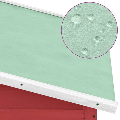 Hühnerstall mit Legekasten Rot und Weiß Tanne Massivholz