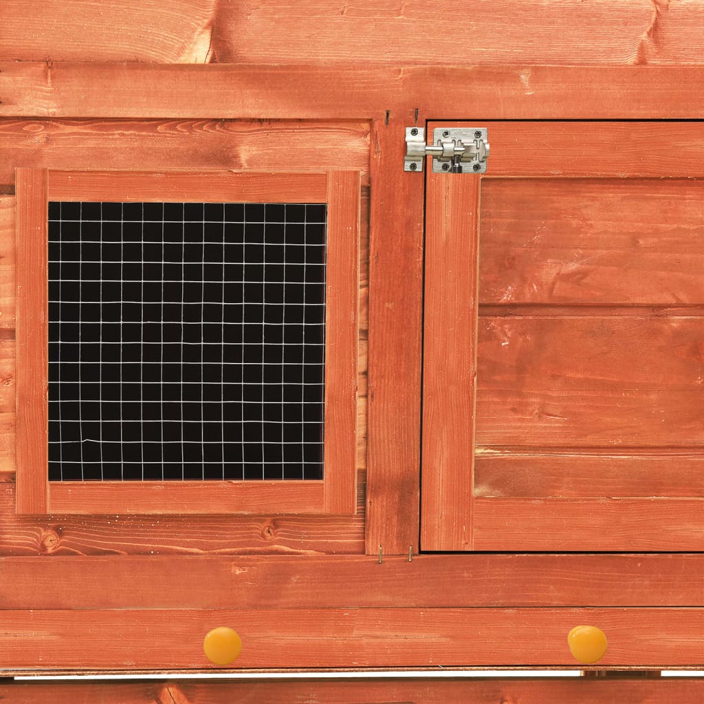 Kaninchenstall 140x63x120 cm Tanne Massivholz