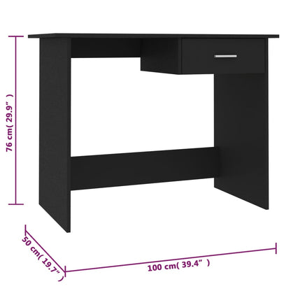 Schreibtisch Schwarz 100×50×76 cm Holzwerkstoff