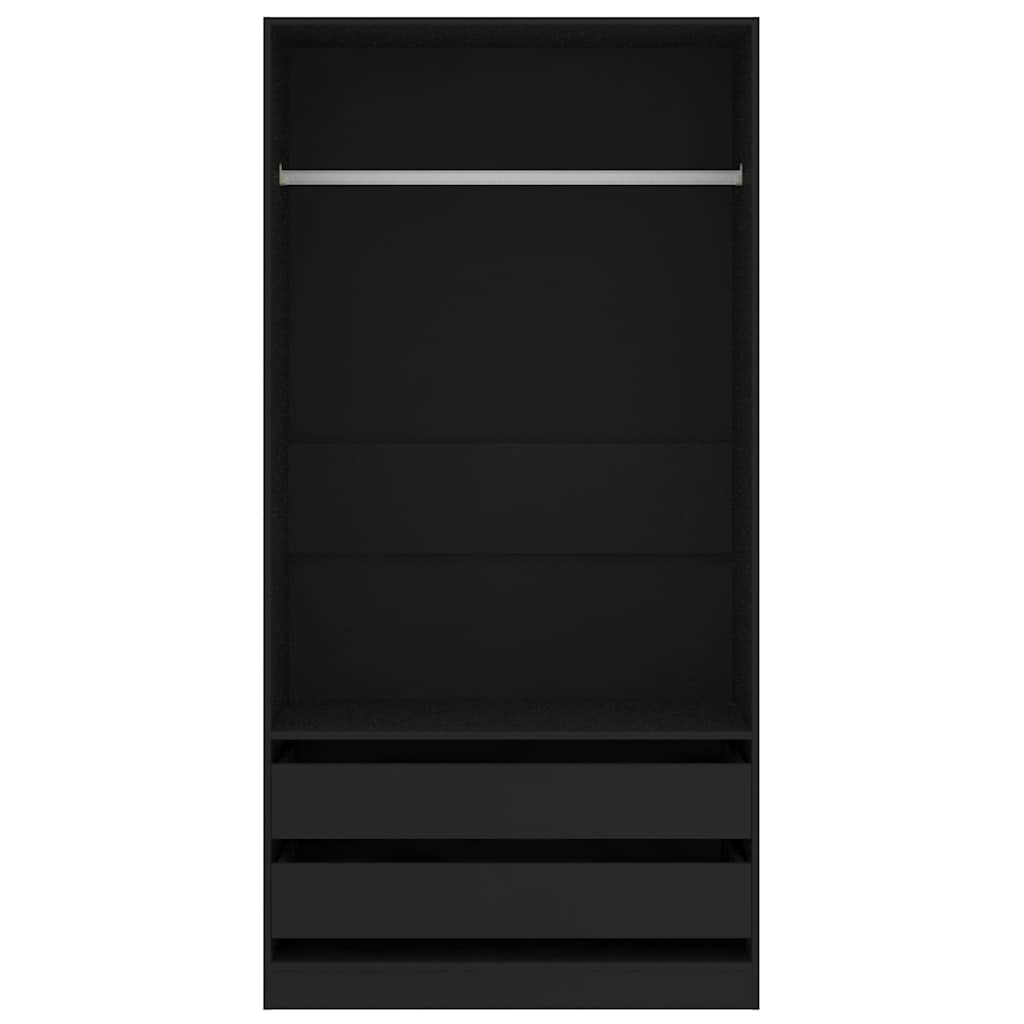 Kleiderschrank Schwarz 100x50x200 cm Holzwerkstoff