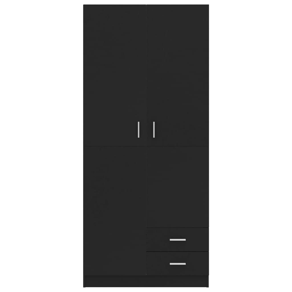 Kleiderschrank Schwarz 80x52x180 cm Holzwerkstoff