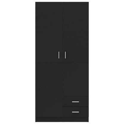 Kleiderschrank Schwarz 80x52x180 cm Holzwerkstoff