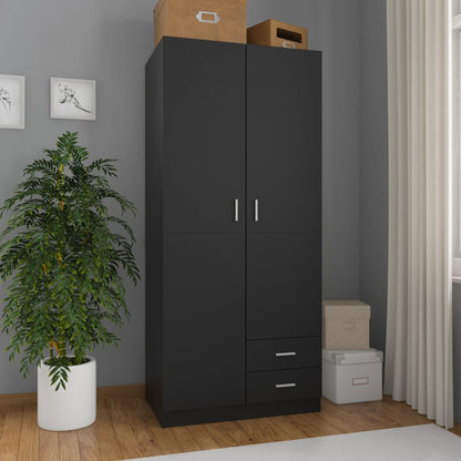 Kleiderschrank Schwarz 80x52x180 cm Holzwerkstoff