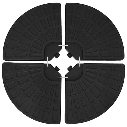 Sonnenschirmständer Fächerförmig 4 Stk. Schwarz