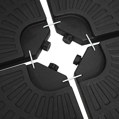 Sonnenschirmständer Fächerförmig 4 Stk. Schwarz