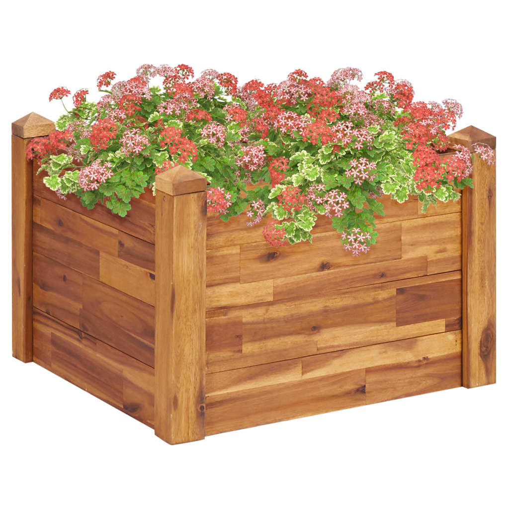 Garten-Hochbeet 60 x 60 x 44 cm Massivholz Akazie