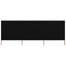 3-teiliges Windschutzgewebe 400 x 120 cm Schwarz