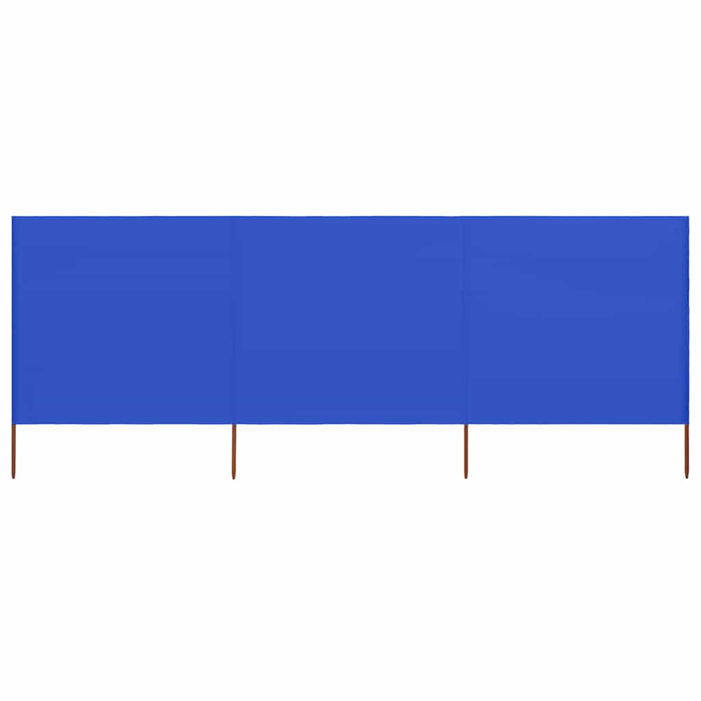 3-teiliges Windschutzgewebe 400 x 120 cm Azurblau