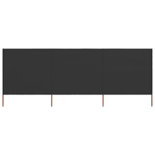 3-teiliges Windschutzgewebe 400 x 160 cm Anthrazit