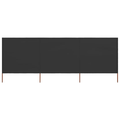3-teiliges Windschutzgewebe 400 x 160 cm Anthrazit