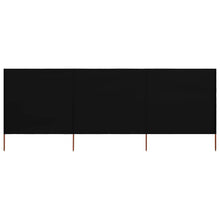 3-teiliges Windschutzgewebe 400 x 160 cm Schwarz