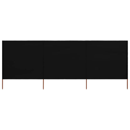 3-teiliges Windschutzgewebe 400 x 160 cm Schwarz