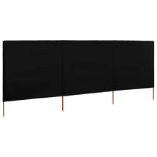 3-teiliges Windschutzgewebe 400 x 160 cm Schwarz